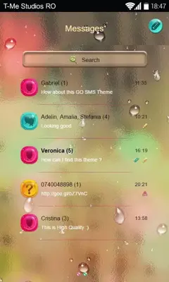 Water Theme GO SMS android App screenshot 0