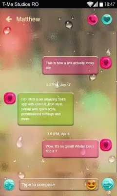 Water Theme GO SMS android App screenshot 3